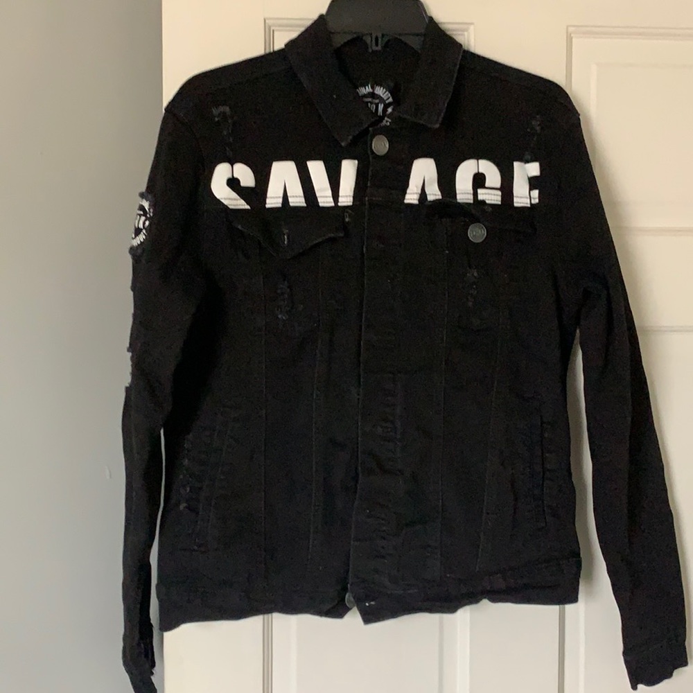 Spark Small Denim Distressed Patch Jacket!! - image 1